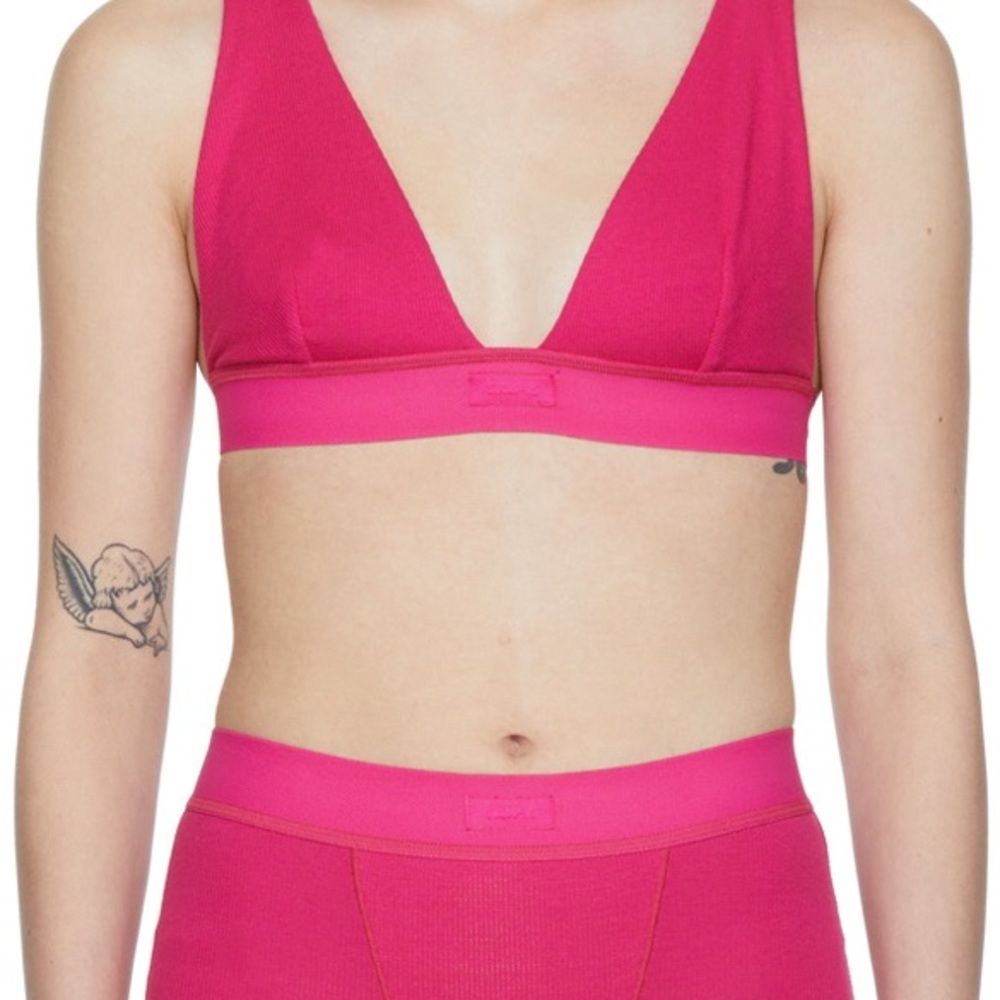 SKIMS cotton bralette and shorts set